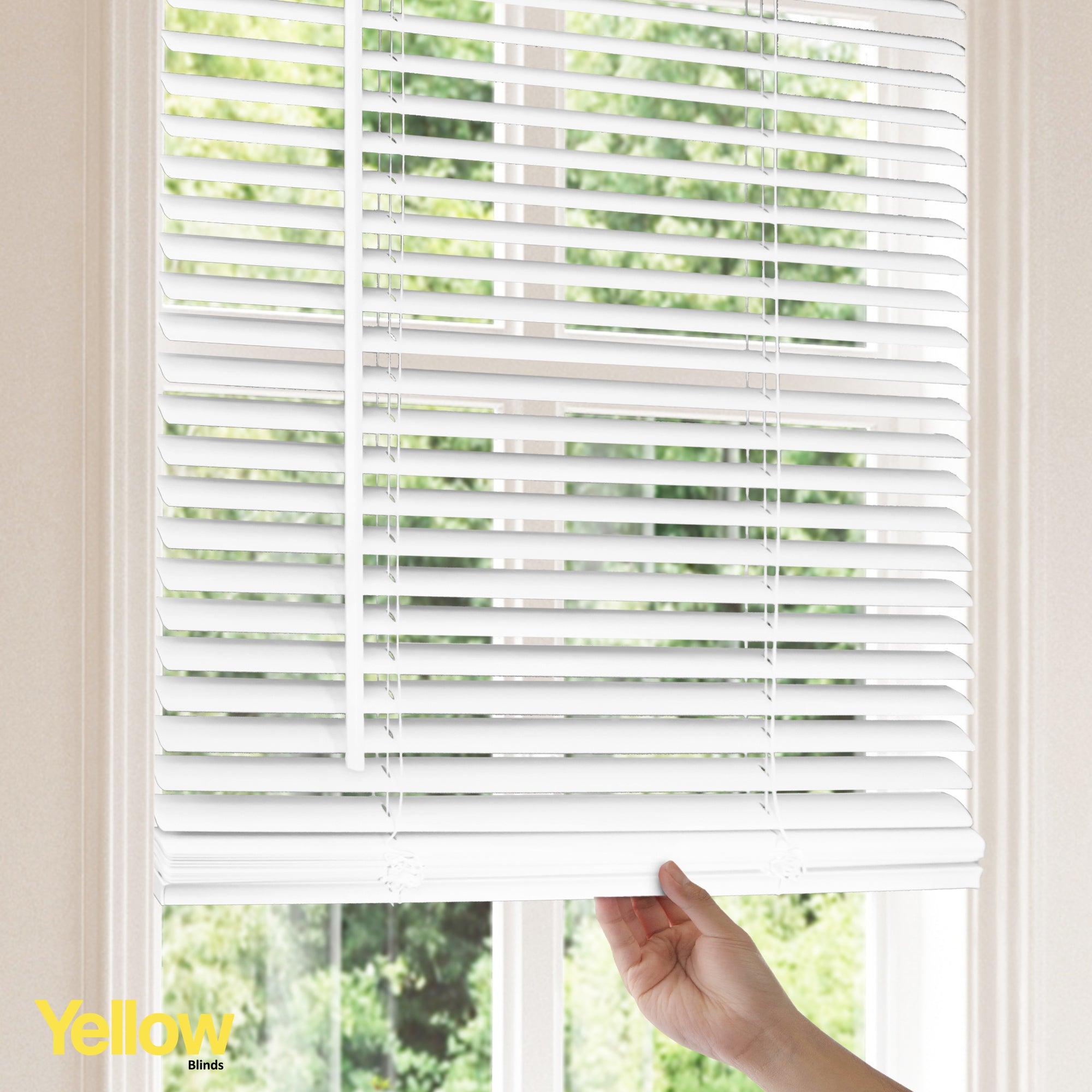 Mini Blinds – Blackout, 1" Slats, Misty White, 84" Height