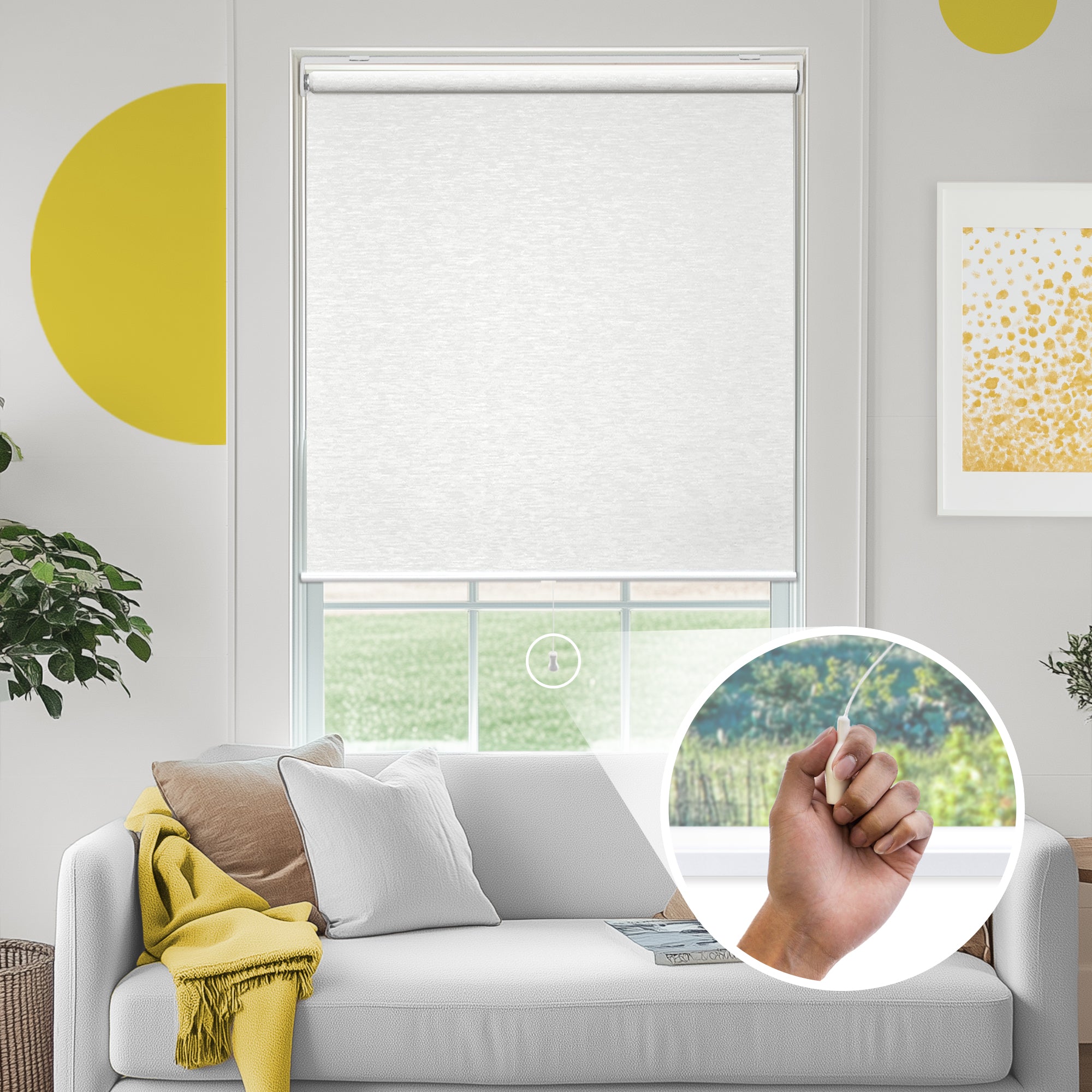 Cordless | Snap-N-Glide Roller Shades | Cotton White