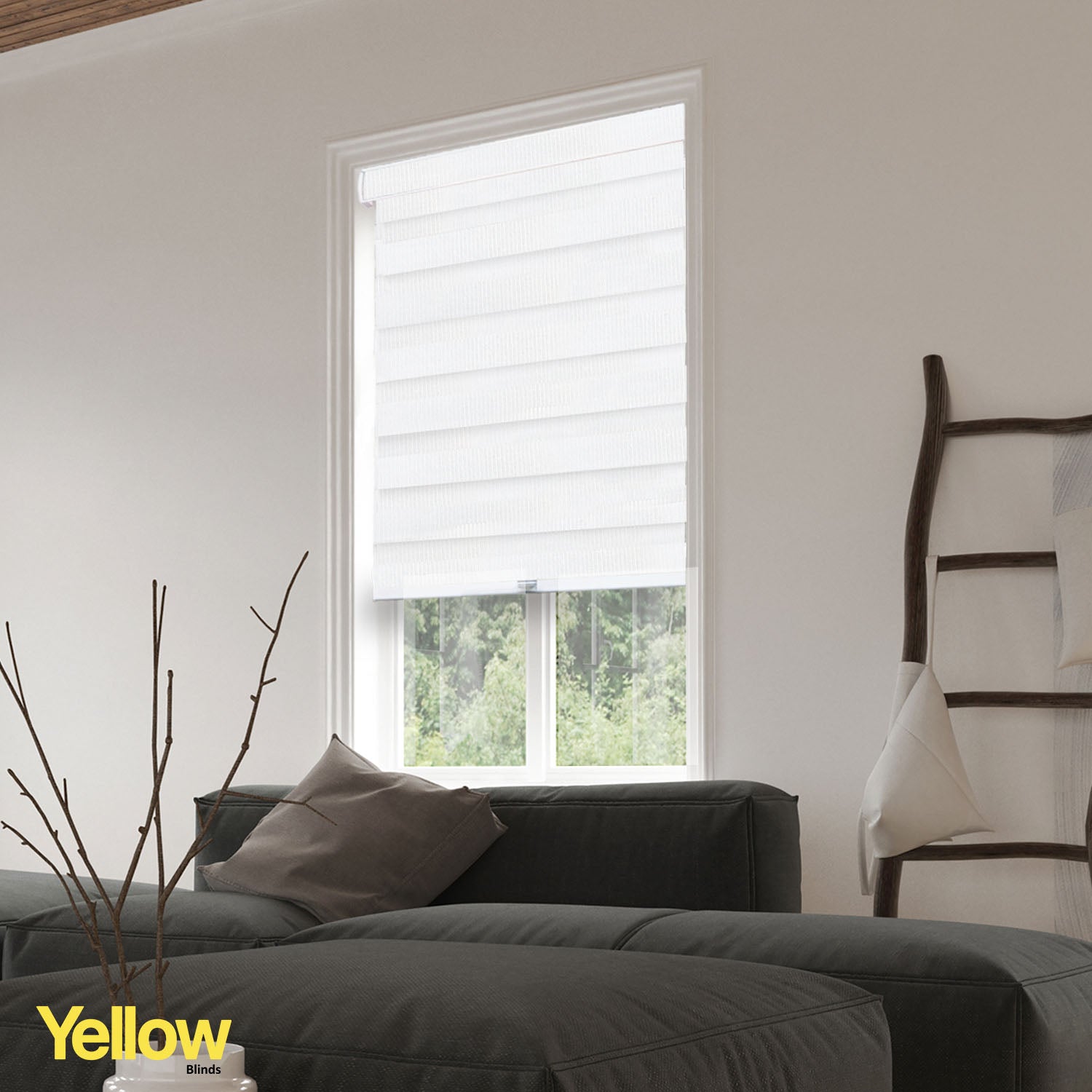 Zebra Shades - Light Filtering, Burton Arctic – Yellow Blinds Co.